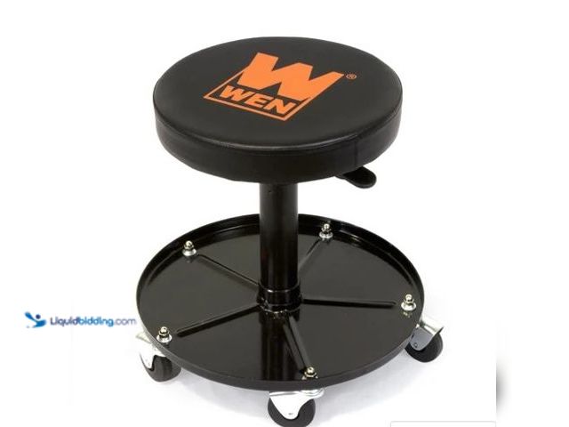Lot 49-2004532 - WEN 300-Pound Capacity Pneumatic Rolling Mechanic Stool, Model #73012T, Slightly used, Scuffs/scratc...