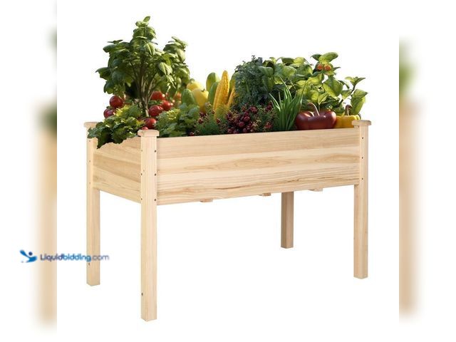 Lot 49-5416426 - VEIKOUS 47 in. x 23 in. x 30 in. Wooden Raised Garden Bed with Liner. [Model # PG0102-01-1] Unused