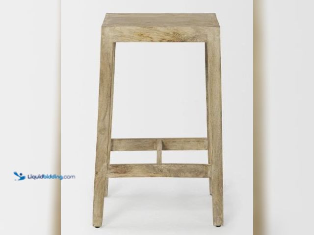 Lot 49-5542489 - Mercana Furniture Colony 25" Seat Height Brown Wood Seat & Frame Stool, Unused