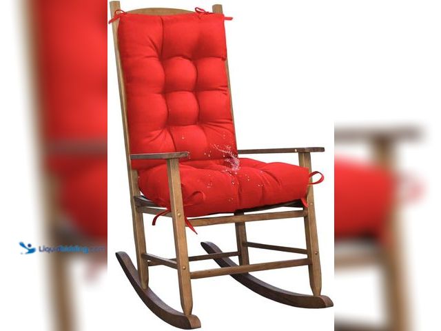 Lot 49-5553156 - 2 Pack Outdoor Rocking Chair Cushion Wicker Chair Cushion with Ties Overstuffed Seat Pad for Patio P...