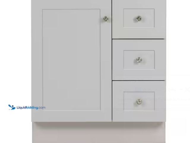 Lot 49-1572287 - Glacier Bay Bannister 31 in. Single Sink Pearl Gray Bath Vanity (Cabinet Only) Model # BA30P2-PG, Un...