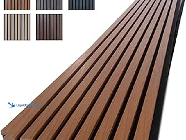 Lot 49-5407671 - NeatiEase Wood Panels for Wall, 4-Piece 96" x 12.6" Soundproof Wood Slat Wall Panel for Interior Wal...