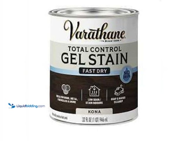 Lot 49-3612801 - Lot of (2) Varathane Kona Gel Stain – 1 Qt Fast‑drying Water‑based Total Control, Model #394749, Unu...