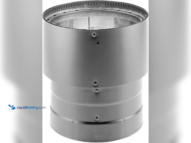 Lot 49-3539866 - DuraVent DVL 6DVL-X8 Double Wall Interior Stove Pipe Increaser to Vent Smoke & Exhaust, 6 Inch Diame...