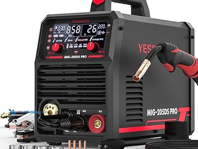 Lot 49-5448543 - YESWELDER MIG-205DS PRO MIG Welder, 200Amp 110/220V Dual Voltage MIG Welding Machine, 5 in 1 Gas MIG...