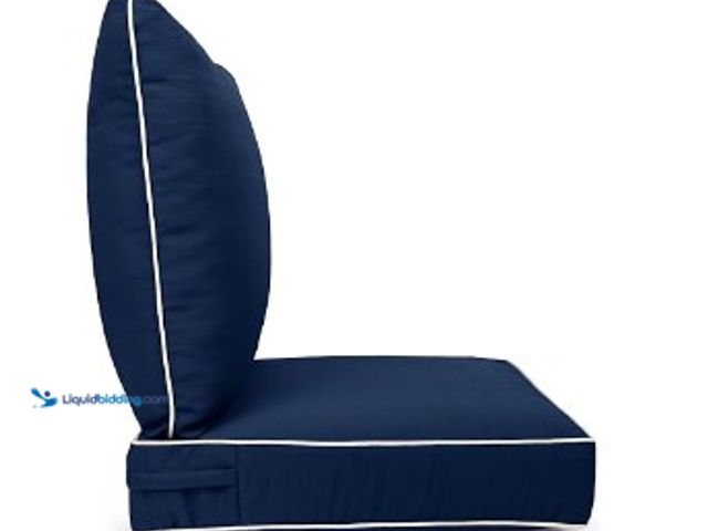 Lot 49-3631020 - Sherry Kline Sunrise Indoor/Outdoor Deep Seat Cushion Corded Edge Indigo 23"x24"x5" Seat & 25"x25" B...