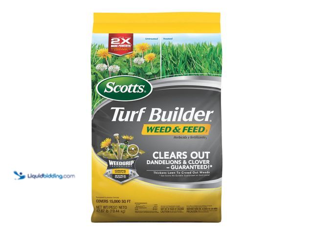 Lot 49-5416248 - Scotts Turf Builder Weed & Feed3, Weed Killer Plus Lawn Fertilizer, Controls Dandelion and Clover, 1...