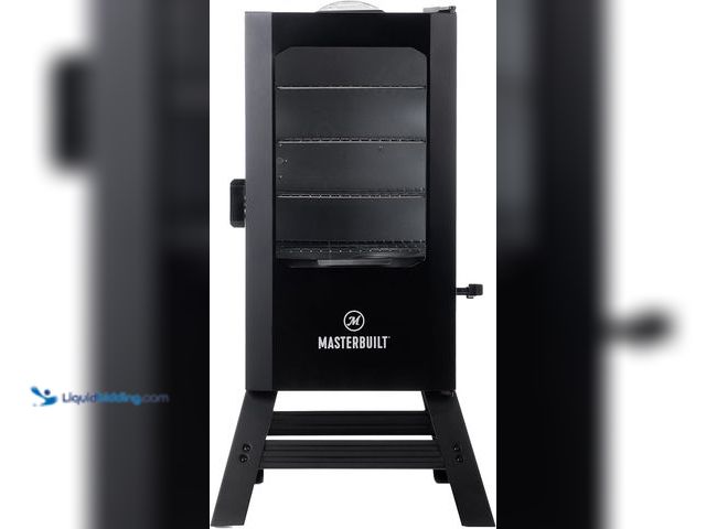 Lot 49-1528975 - Masterbuilt® 30-inch Digital Electric Vertical BBQ Smoker with Leg Kit, Side Wood Chip Loader and 71...