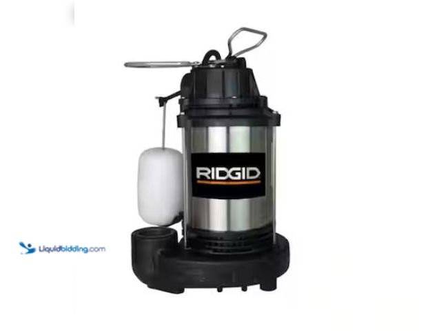 Lot 49-1550479 - RIDGID 1/2 HP Stainless Steel Dual Suction Submersible Sump Pump, Model # 500RSDS, Slightly used, Te...