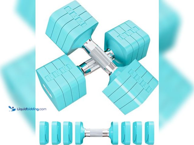 Lot 49-5408423 - Adjustable Dumbbell Set, 4 in 1 Free Weights Dumbbells Set for Women Men Hand Weights Sets. Unused