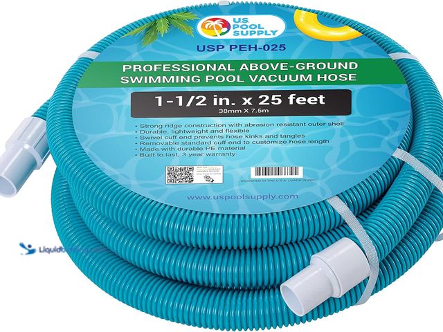 Lot 49-5581462 - U.S. Pool Supply 1.5" x 25 Foot Above Ground Pool Vacuum Hose, Swivel Cuff Removable Cuff, Cut to Fi...