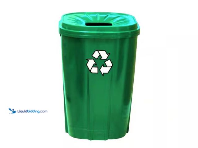 Lot 49-2006629 - Enviro World 55 Gal. Green Recycling Bin, 33 in. H x 24 in. W x 24 in. D, Model # EWC-304, Unused, L...