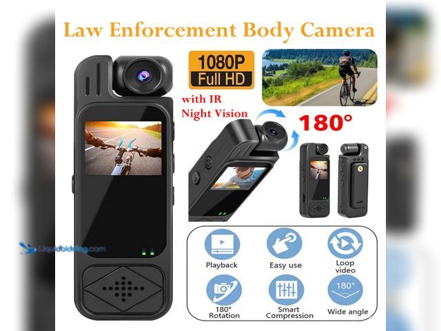 Lot 49-3435038 - Full HD Law Enforcement Body Camera 1080P with IR Night Vision and Audio - NEW - Features:  One clic...