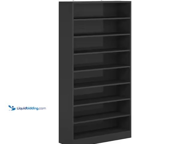 Lot 49-1571158 - 70.9 in. H x 31.5 in. W Black Wood Shoe Storage Cabinet with 9-Tier Open Shelf, Model # RMBB-XK00313...