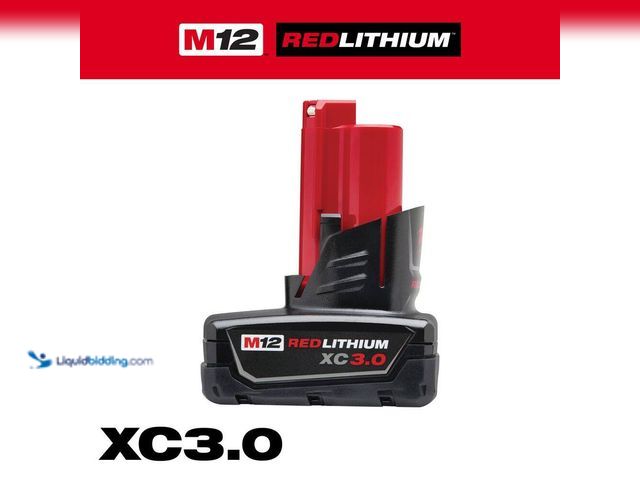 Lot 49-5435712 - Milwaukee
M12 12-Volt Lithium-Ion XC Extended Capacity Battery Pack 3.0Ah Unused