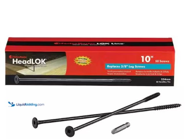 Lot 49-2022466 - FastenMaster 9 x 10 in. HeadLOK Black 6-Lobe Drive Flat Head Structural Wood Screw (50-Pack), Model ...