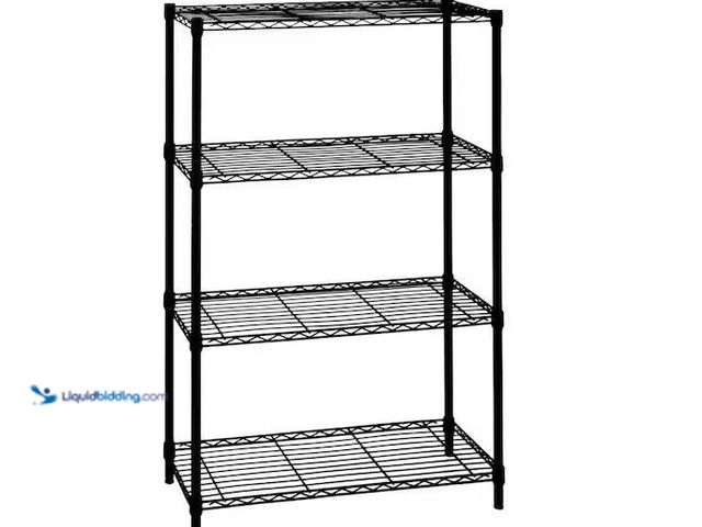 Lot 49-5555516 - HDX
4-Tier Steel Wire Shelving Unit in Black (36 in. W x 54 in. H x 14 in. D), Unused with hardware