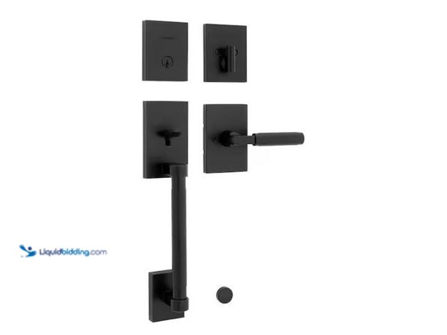 Lot 49-3432615 - Kwikset Prava Matte Black Single Cylinder Handleset w/ Prava Handle featuring SmartKey Security, Mod...