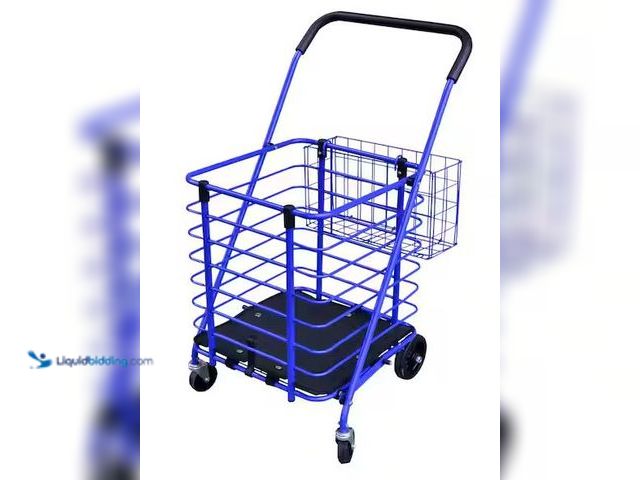 Lot 49-3539090 - Milwaukee
Steel Shopping Cart in Blue with Accessory Basket Internet # 303369918
Model # SC34
Sto...