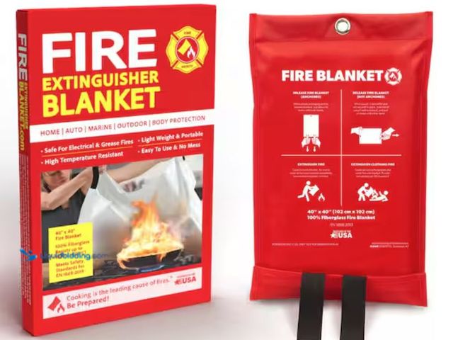 Lot 49-2005474 - Lot of (3) Klear Concepts 40 in. x 40 in. Fire Blanket, Model # 911411, Unused.   Ref#LBRELIST