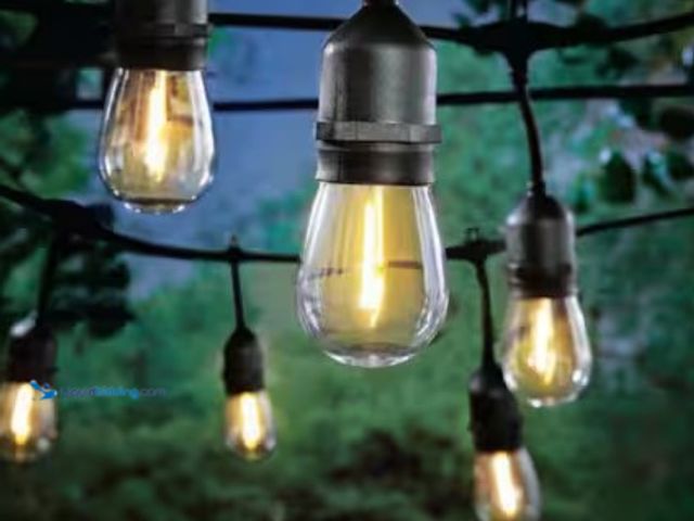 Lot 49-1625583 - Hampton Bay 24-Light 48 ft. Indoor/Outdoor Plug-In Filament LED S14 Edison Bulb String-Light, Model ...