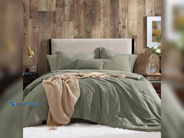 Lot 49-5406940 - Geniospin Queen Comforter Set - 7 Pieces Comforter Queen Size, Solid Bedding Set for All Season, Tex...