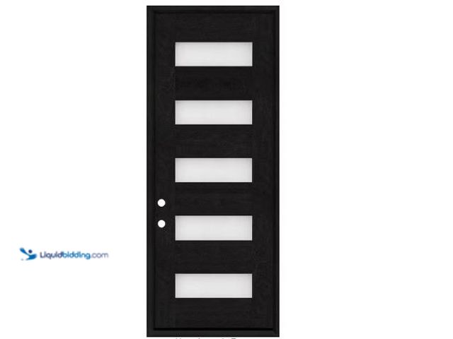 Lot 49-5514596 - Steves & Sons
Regency 36 in. x 80 in. 5L Modern Clear Glass RHIS Onyx Stained Fiberglass Prehung Fr...