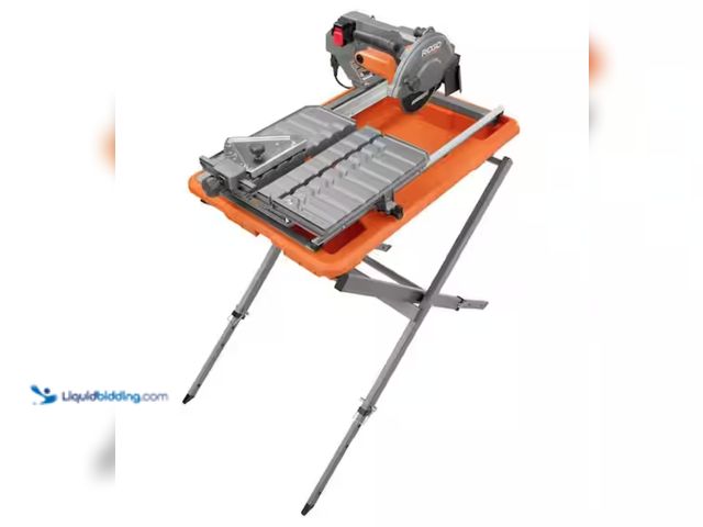Lot 49-2000126 - RIDGID 9-Amp 7 in. Blade Corded Wet Tile Saw with Stand, Model # R4031S, Used, Missing attachments, ...