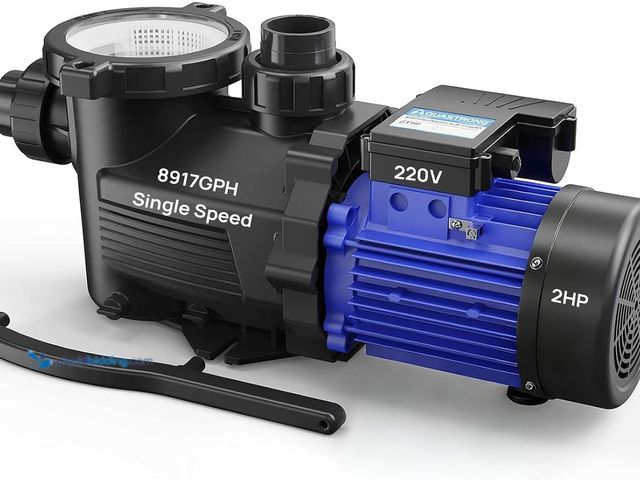 Lot 49-5581463 - Aquastrong 2HP In/Above Ground Pool Pump, Single Speed, 220V, 8917GPH, High Flow, Powerful Self Prim...