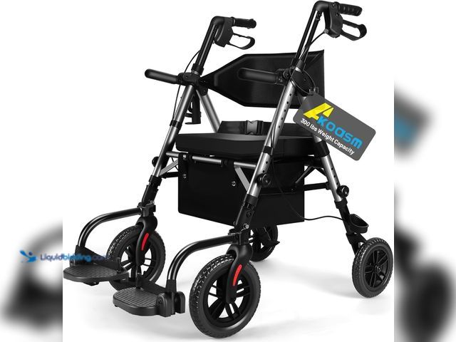 Lot 49-5410997 - Foldable Rollator Walker for Seniors with Seat, Lightweight 2 in 1 Rolling Walkers Wheelchair Combo ...