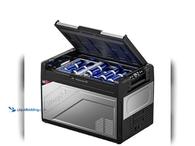 Lot 49-1630740 - BougeRV 12 Volt Portable Refrigerator, 55 Quart Rocky V2.0 Dual Zone Car Fridge Freezer with APP Con...