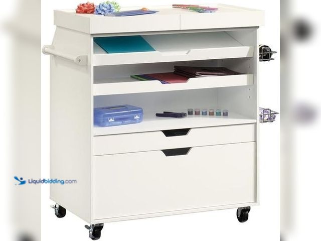 Lot 49-3531836 - Sauder Craft Pro Series Craft Cart, Soft White finish. Model: 042666004046. Unused