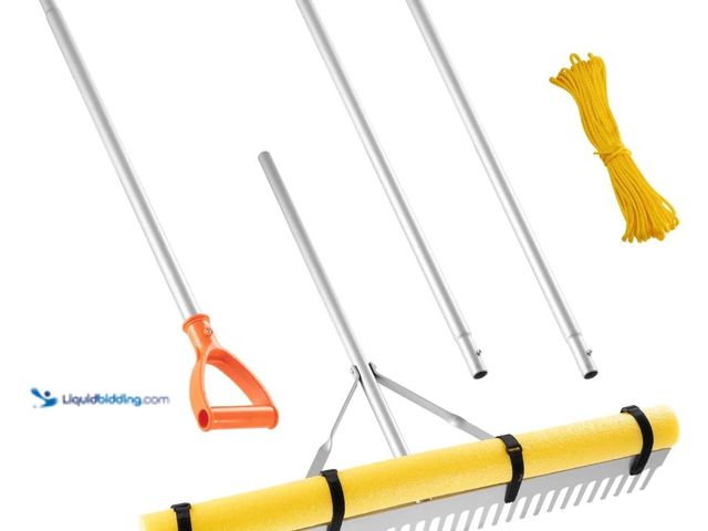 Lot 49-3614420 - VEVOR Landscape Rake, 36" Head, 133" Handle, Large Heavy Duty Aluminum Landscaping Leaf Rake Tool, 5...