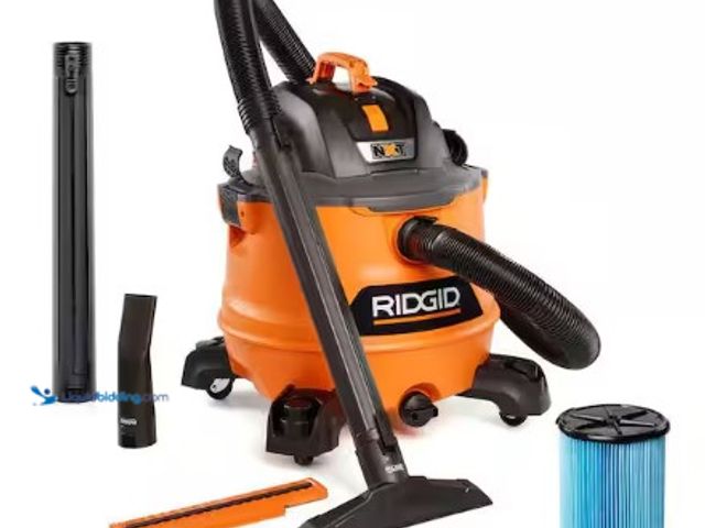 Lot 49-3615745 - RIDGID 14 Gal. 6.0 Peak HP NXT Shop Vacuum Wet Dry Vac with Fine Dust Filter, Locking Hose, Wands an...