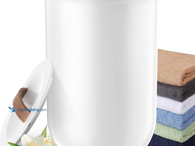 Lot 49-3430429 - FLYHIT Large Towel Warmer for Bathroom - Heated Towel Warmers Bucket, Wood Handle, Auto Shut Off, Fi...