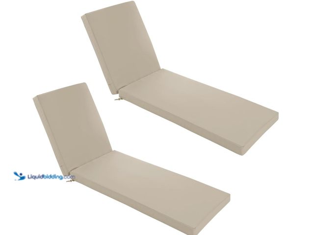 Lot 49-1516409 - Chaise Lounge Cushions Outdoor Set of 2 - Waterproof and Fade Resistant Sun Lounger Replacement Cush...