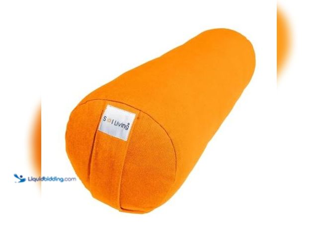 Lot 49-5460639 - Pranayama Yoga Bolster Meditation Pillow (Orange) - Cylindrical - 26" x 8" x 8" Item is used