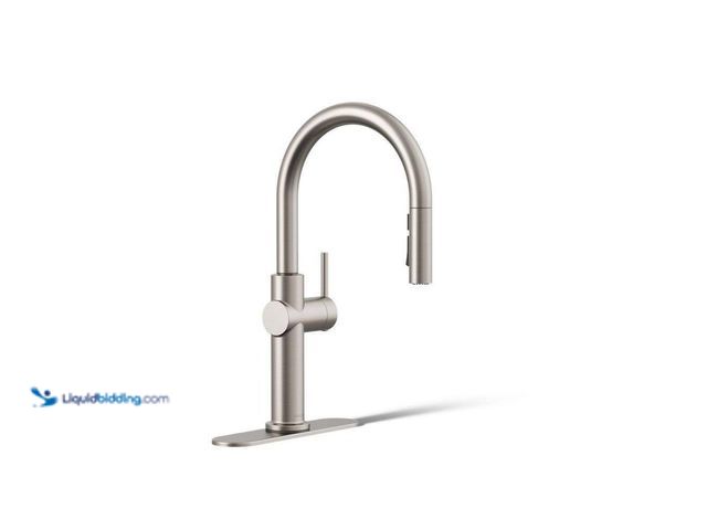 Lot 49-5509546 - KOHLER Crue Single-Handle Pull-Down Sprayer Kitchen Faucet in Vibrant Stainless. Model # K-22972-VS,...