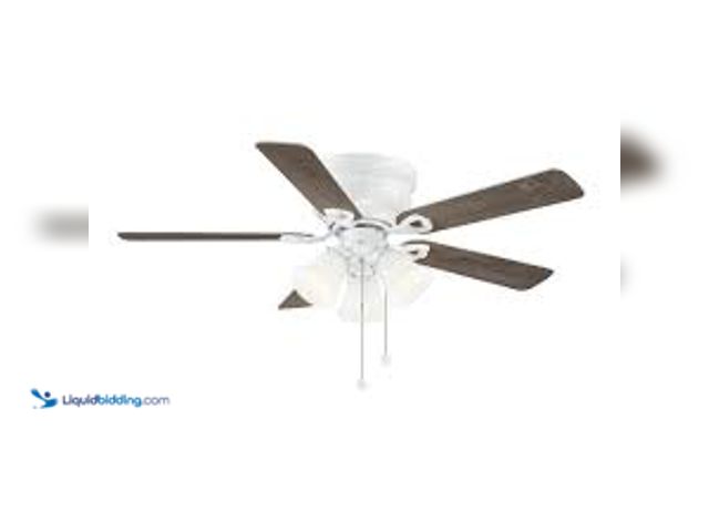 Lot 49-5407120 - Hampton Bay Clarkston II 44 in. LED Indoor White Ceiling Fan with Light Kit. Model # SW18030 WH. Unu...