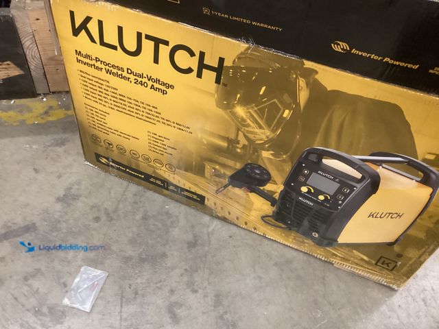 Lot 49-3539670 - Klutch Multi Process Dual Voltage Inverter Welder 240 AMP Item is used with attachments, unable to t...