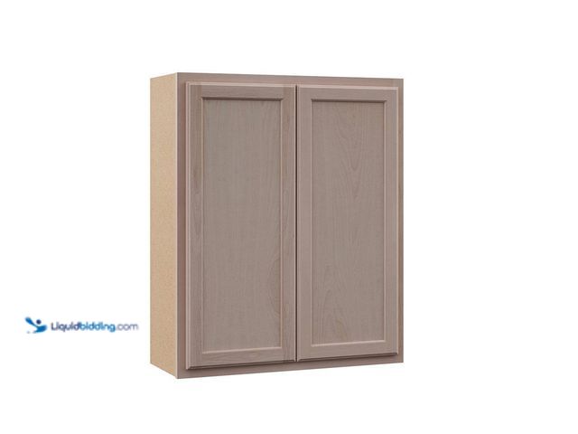 Lot 49-3512510 - Hampton Bay
30 in. W x 12 in. D x 36 in. H Assembled Wall Kitchen Cabinet in Unfinished with Recess...