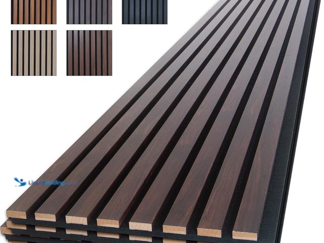 Lot 49-5437426 - NeatiEase Wood Panels for Wall, 4-Piece 96" x 12.6" Soundproof Wood Slat Wall Panel for Interior Wal...