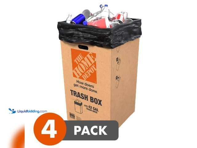 Lot 49-5412877 - The Home Depot
42 gal. Disposable Trash Can (4 pack). Item is Unused