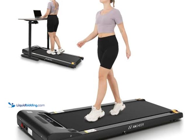 Lot 49-3566948 - Ancheer Portable Treadmill Walking Pad, Used with scuffs
