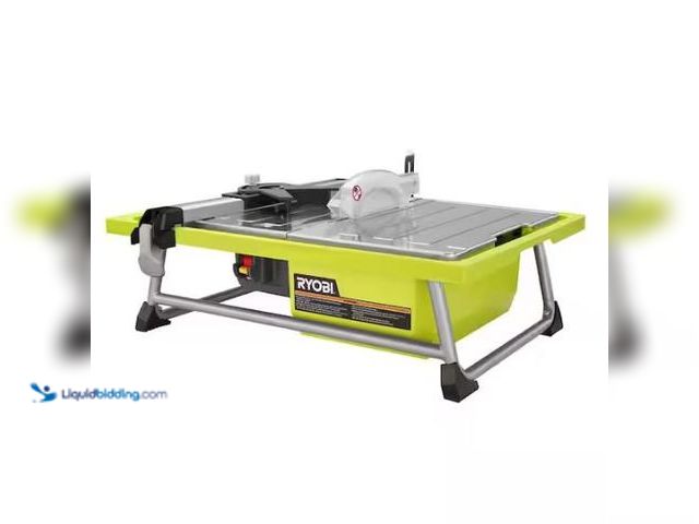 Lot 49-1577467 - RYOBI 4.8 -Amps 7 in. Blade Corded Tabletop Wet Tile Saw, Model # WS722, Used.