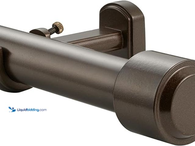 Lot 49-1622407 - Heavy Duty Curtain Rods, 1 1/8 Inch Diameter Single Curtain Rod 36-72Inch(3-6ft) Extendable Length w...