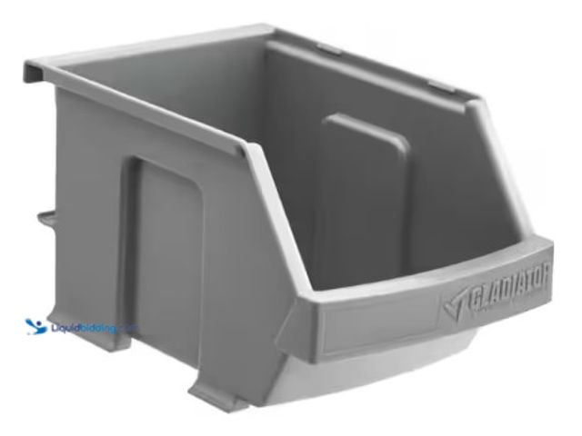 Lot 49-3612826 - Lot of (3) Gladiator 4 in. H x 4.5 in. W x 7 in. D Garage Storage Small Item Gray Plastic Bins for G...