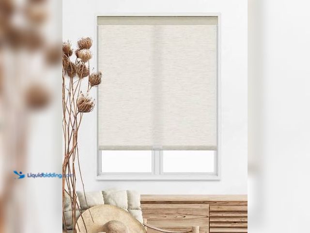 Lot 49-5545659 - Cordless Fabric Window Roller Shades, (Cream) Unused
