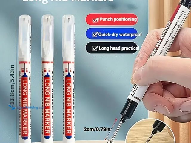 Lot 49-1831430 - 12 pcs Permanent Long-Head Woodworking Markers.