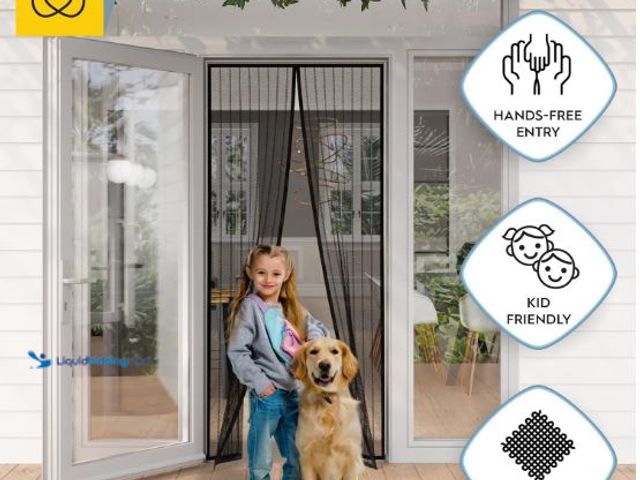 Lot 49-3473768 - Magnetic Screen Door - Self Sealing, Heavy Duty, Hands Free Mesh Partition Keeps Bugs Out - Pet and ...